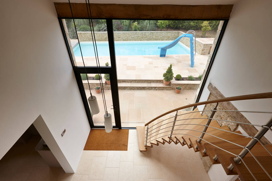 Internal photo Trombe Ltd Modern windows & doors double height,doors,glass,structural glazing