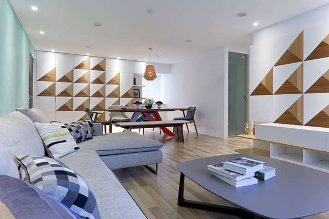 三角和諧, 大晴設計有限公司 大晴設計有限公司 现代客厅設計點子、靈感 & 圖片