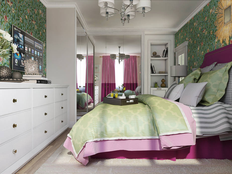 ЖК Ривер Парк. Квартира. Неоклассика. 80 м2, Vera Rybchenko Vera Rybchenko Eclectic style bedroom