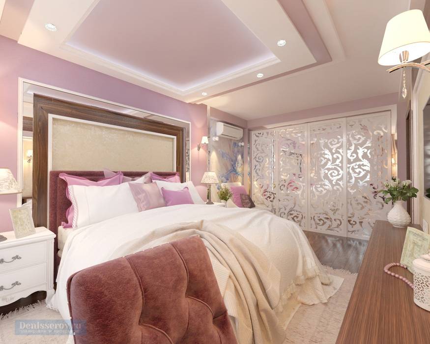 Дизайн спальни 15 кв м в классическом стиле Студия интерьера Дениса Серова Спальня в классическом стиле