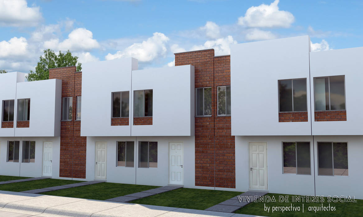 Vivienda de Interes Social... Perspectiva Arquitectos México Casas de estilo minimalista Ladrillos