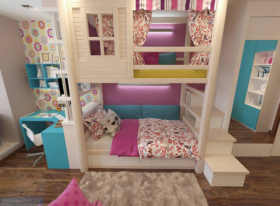 Дизайн-проект 4-х комнатной квартиры для семьи с двумя детьми, Студия интерьера Дениса Серова Студия интерьера Дениса Серова غرفة الاطفال
