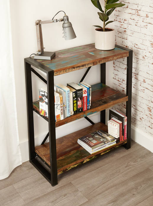 Low Industrial Bookshelf - Urban Chic Big Blu Furniture Living room Shelves