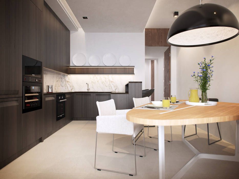 Apartment in Tyumen, EVGENY BELYAEV DESIGN EVGENY BELYAEV DESIGN ​kitchen