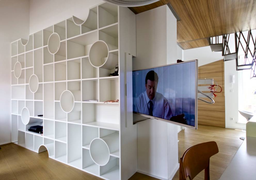 multifunktionsregal n°1, 3rdskin architecture gmbh 3rdskin architecture gmbh Eclectic style living room TV stands & cabinets
