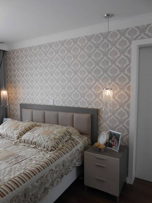 Neutral master bedroom - Quarto de casal neutro Mariana Von Kruger Classic style bedroom