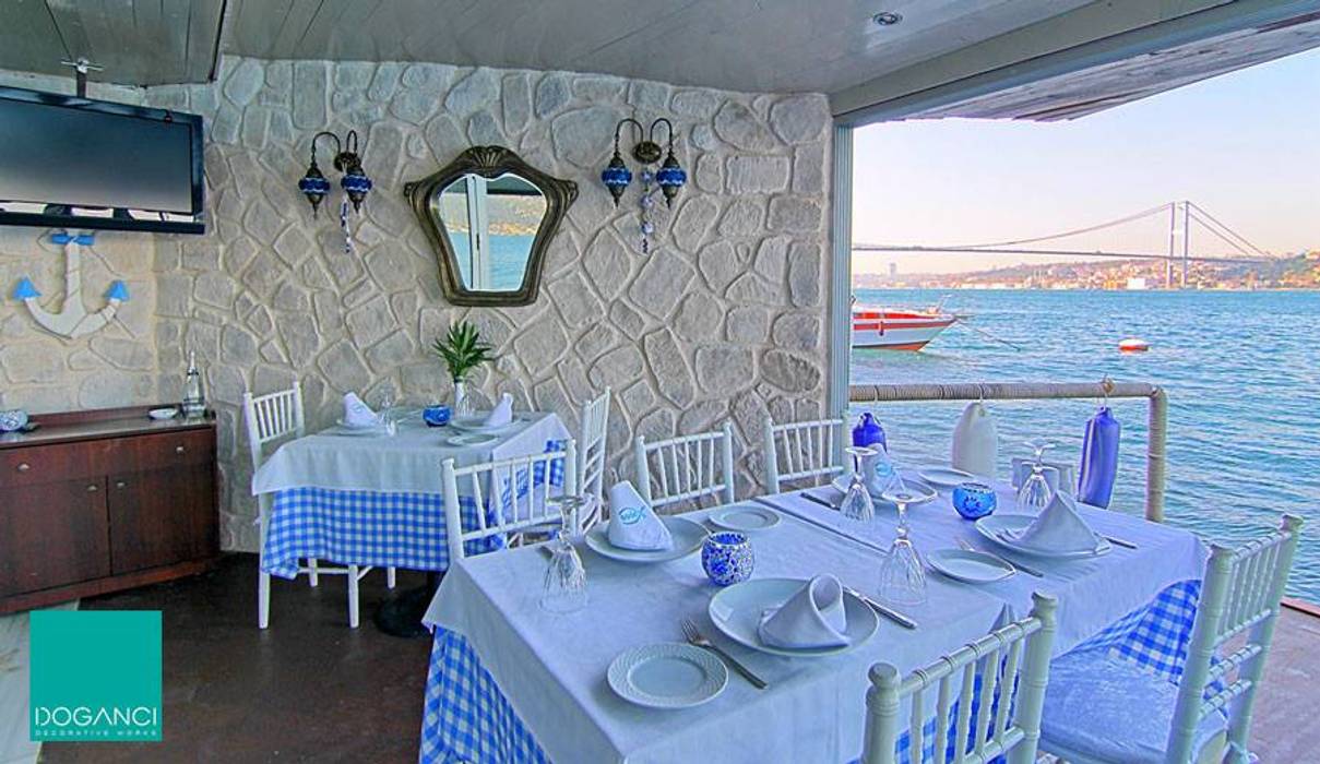 Doğa Balık Restaurant / Gül Sultan Yalısı, Doğancı Dış Ticaret Ltd. Şti. Doğancı Dış Ticaret Ltd. Şti. Country style walls & floors Stone