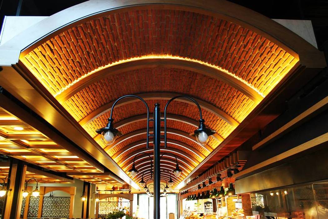 Florya Şazeli Restaurant Doğancı Dış Ticaret Ltd. Şti. Kırsal Duvar & Zemin Tuğla panel,fiberpanel,tavan,tavan kaplama