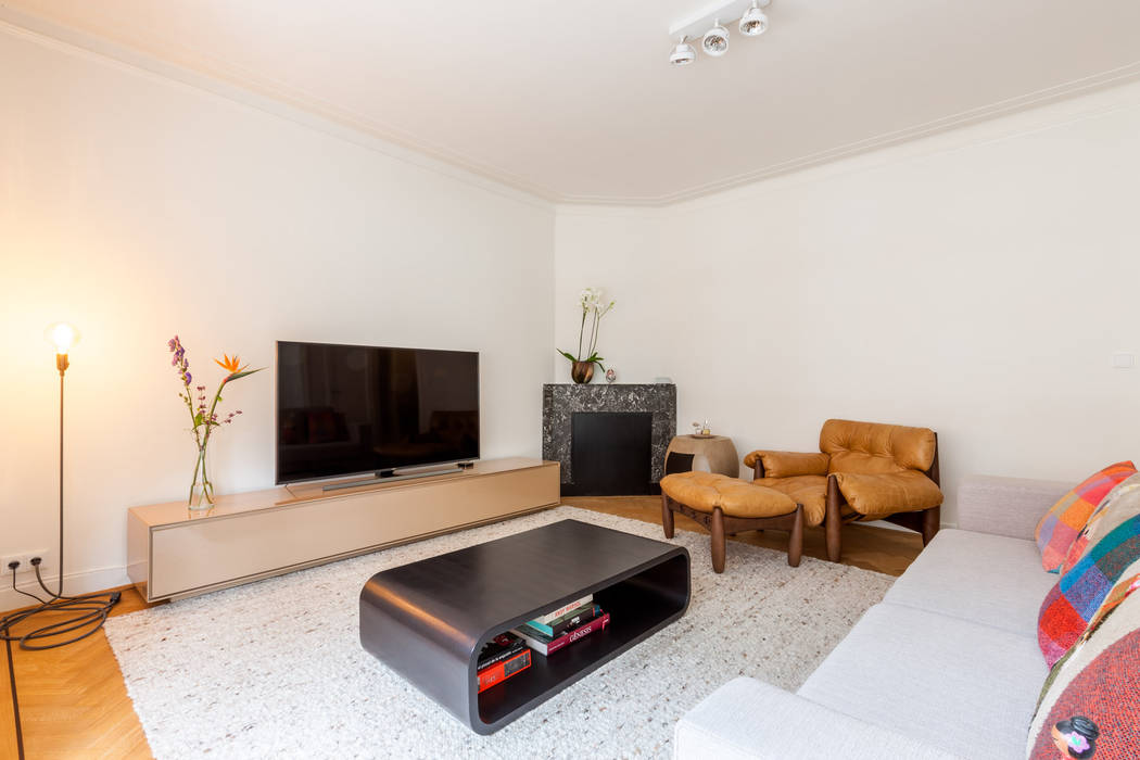 Appartement Amsterdam Oud-Zuid, Aangenaam Interieuradvies Aangenaam Interieuradvies Salas de estilo moderno