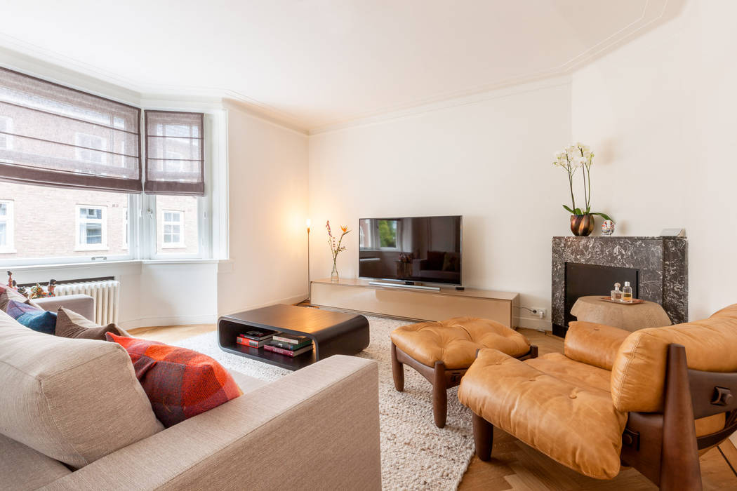 Appartement Amsterdam Oud-Zuid, Aangenaam Interieuradvies Aangenaam Interieuradvies Livings de estilo moderno