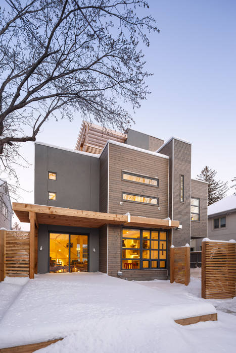 Wavell, Linebox Studio Linebox Studio Modern houses Sky,Building,Tree,Wood,Snow,Brick,Urban design,Residential area,Facade,Real estate