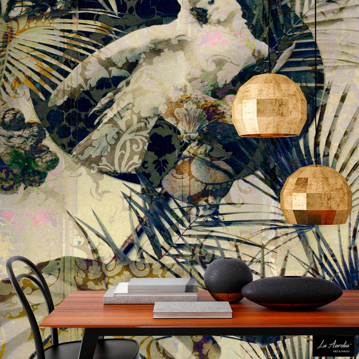 Exotic Wallpaper La Aurelia Paredes y suelos de estilo tropical Papeles pintados