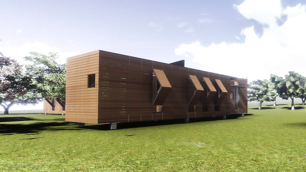 VIVIENDA ABATIBLE SUSTENTABLE, Arquitectura AG Arquitectura AG Casa rurale Legno Effetto legno