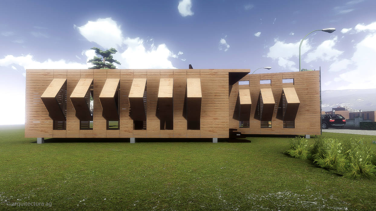 VIVIENDA ABATIBLE SUSTENTABLE, Arquitectura AG Arquitectura AG Country style house Wood Wood effect