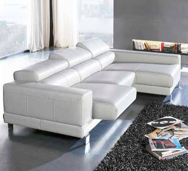 Sofá Rinconera Stylo, Vittello - Sofás de Diseño Vittello - Sofás de Diseño Modern living room Leather Grey Sofas & armchairs