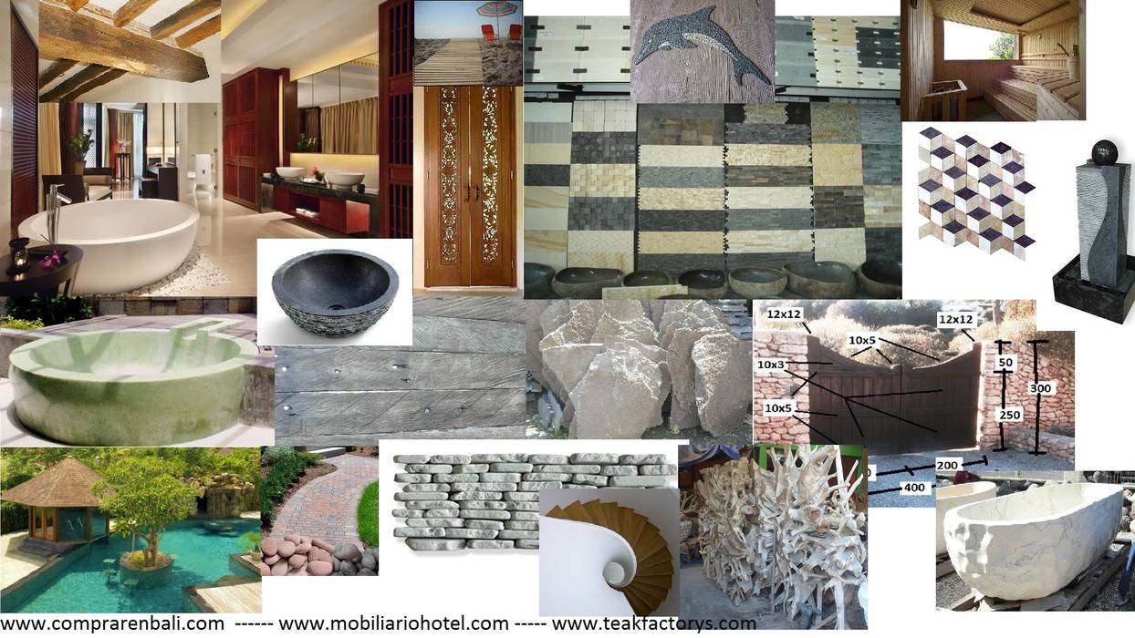 Materiales de construcción sostenible comprar en bali Paredes y suelos de estilo ecléctico Mármol materiales,piedra,pared,suelo,construccion