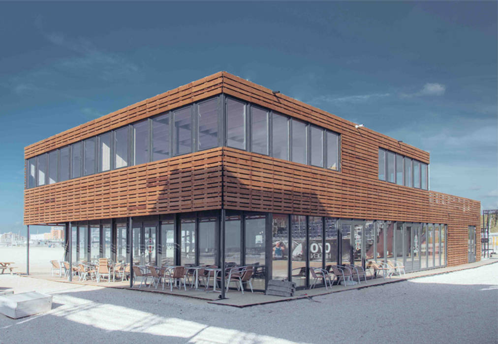 Beachsportpaviljoen, Scheveningen Architectenbureau Filip Mens Bedrijfsruimten Hout Hout Bars & clubs