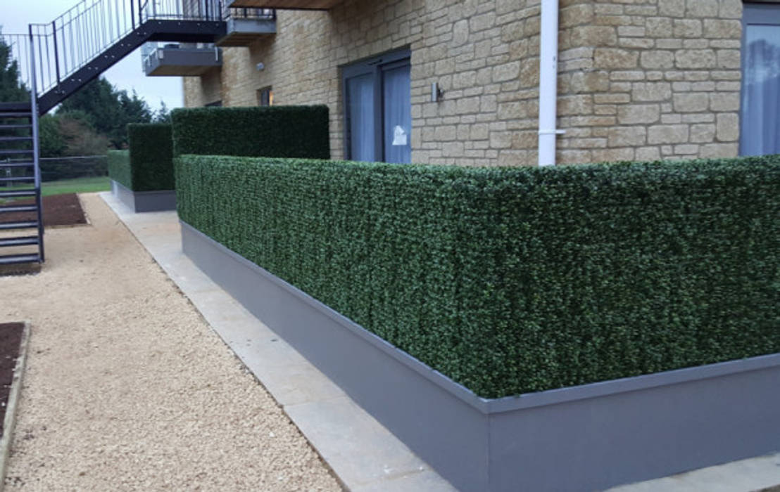 Artificial boxwood hedges for porch space divider Sunwing Industrial Co., Ltd. Country style balcony, porch & terrace Plastic Accessories & decoration