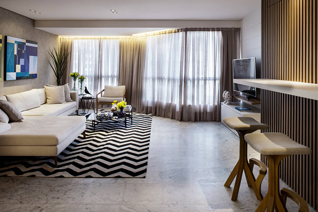 Apartamento DP, Carpaneda & Nasr Carpaneda & Nasr Modern living room