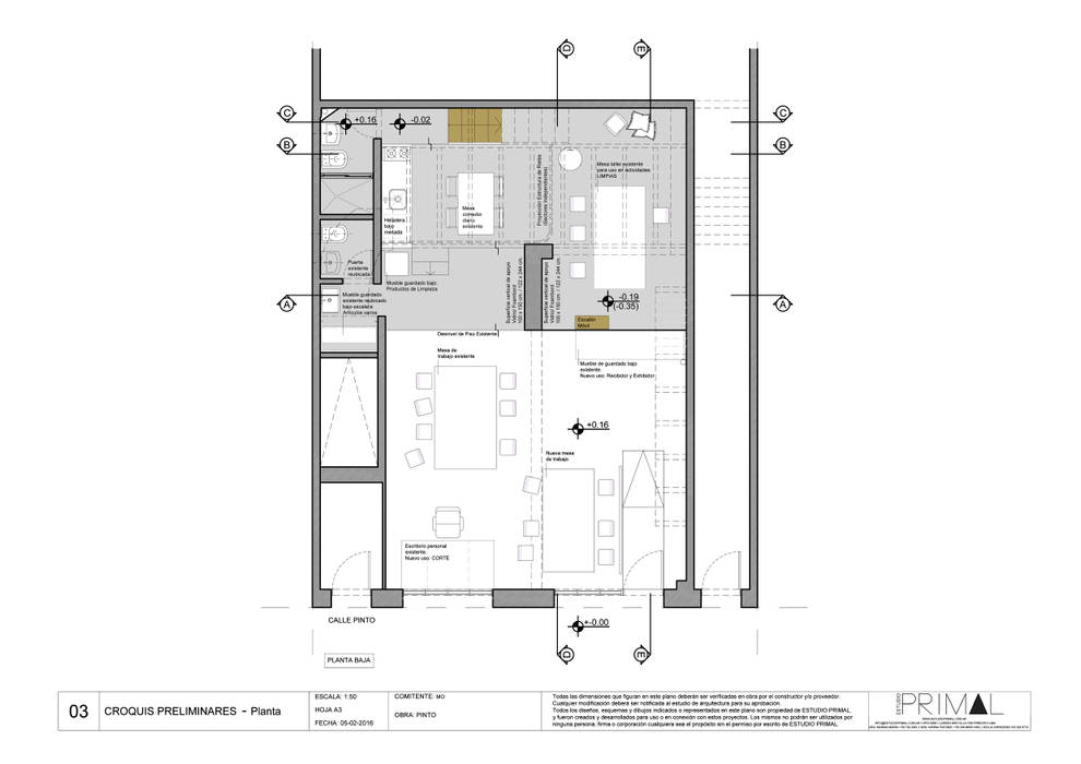 Taller / vivienda MO, Estudio Primal Estudio Primal モダンデザインの 書斎