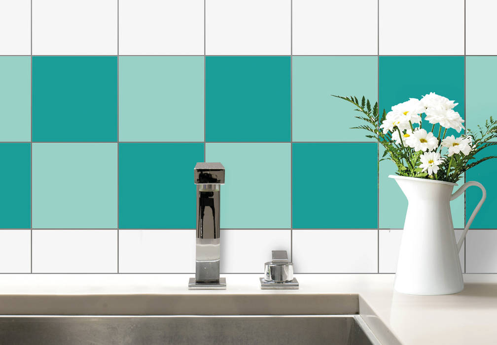 Fliesenaufkleber einfarbig - quadratisch K&L Wall Art Moderne Badezimmer Kunststoff Braun Dekoration