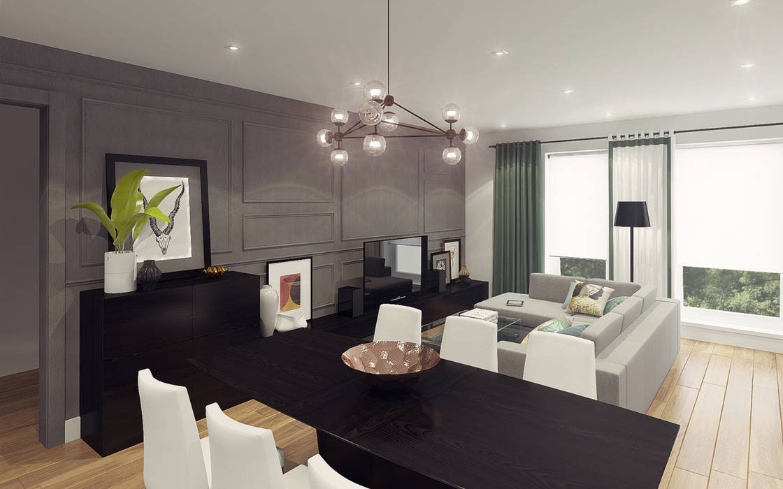 Apartment in Otrada estate, Ksenia Konovalova Design Ksenia Konovalova Design ห้องนั่งเล่น