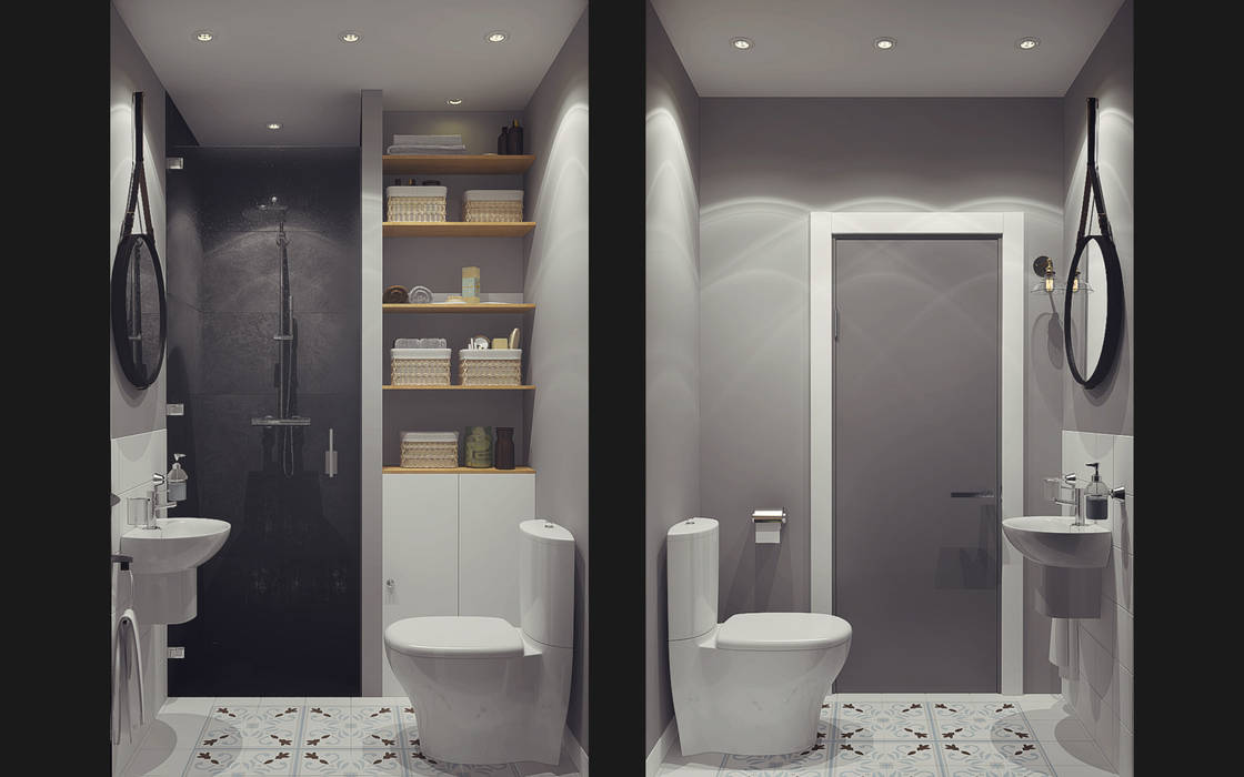 Apartment in Otrada estate, Ksenia Konovalova Design Ksenia Konovalova Design ห้องน้ำ
