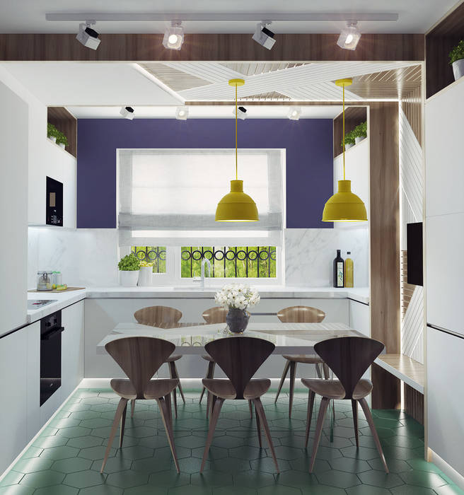 Small kitchen interior design, Ksenia Konovalova Design Ksenia Konovalova Design Cocinas modernas Madera Acabado en madera
