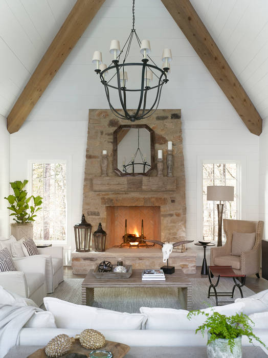 Pool House Living Room Space Christopher Architecture & Interiors Country style living room