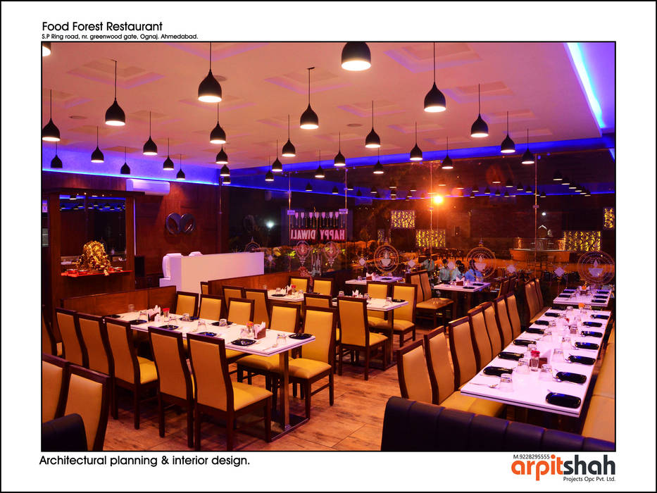 ​Food Forest Restaurant @ Ognaj Architectural Planning & Interior Design, ARPIT SHAH PROJECTS OPC PVT LTD. ARPIT SHAH PROJECTS OPC PVT LTD. مساحات تجارية محلات تجارية