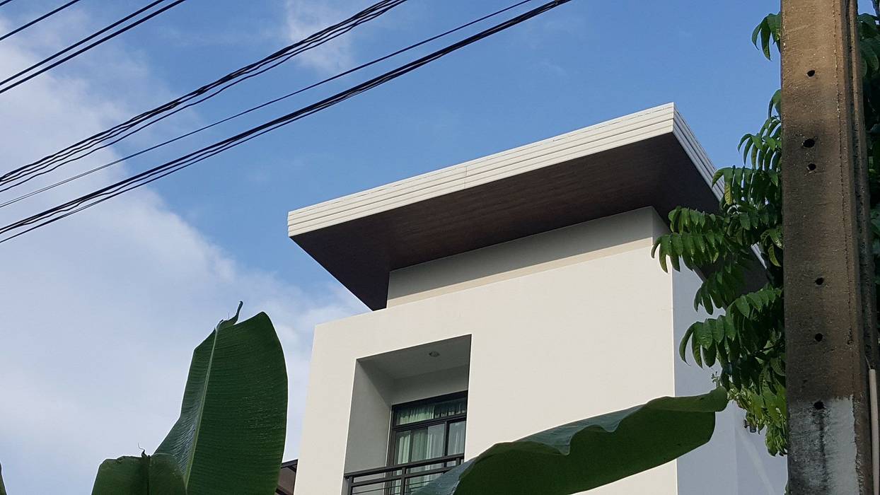 บ้านเดี่ยว 3 ชั้น, Adapstudio Adapstudio Balkon, Beranda & Teras Modern Beton