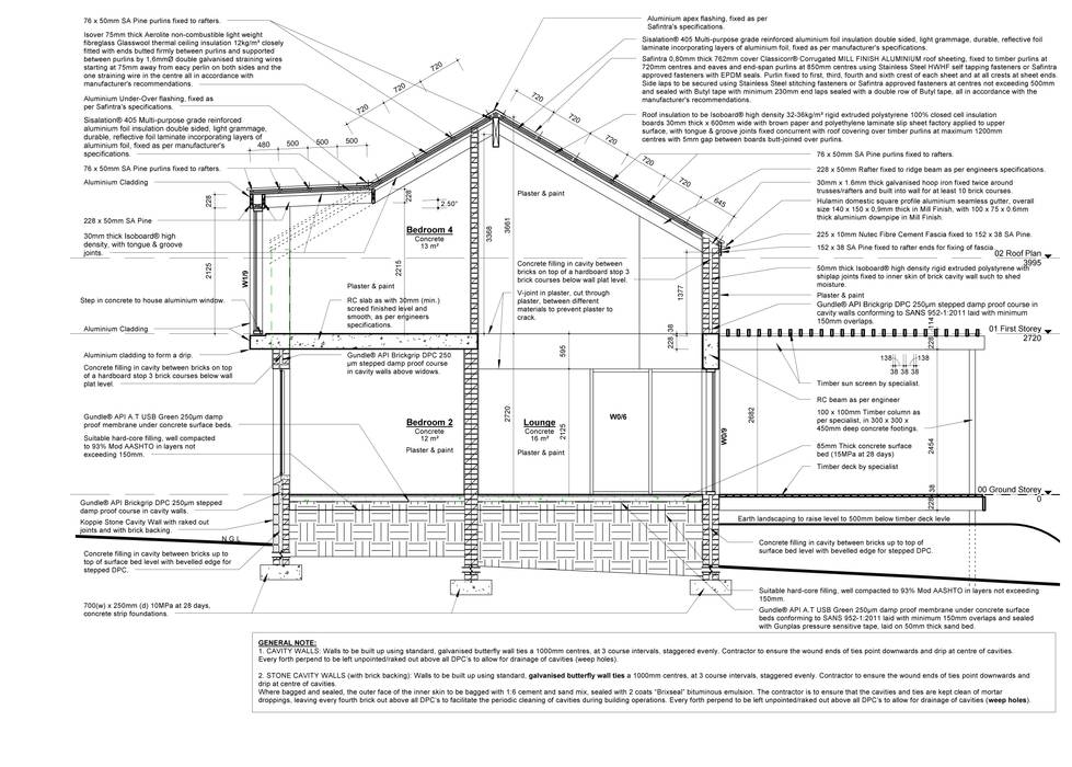 Section Architects Unbound (Pty) Ltd. Minimalist house Section,Detail