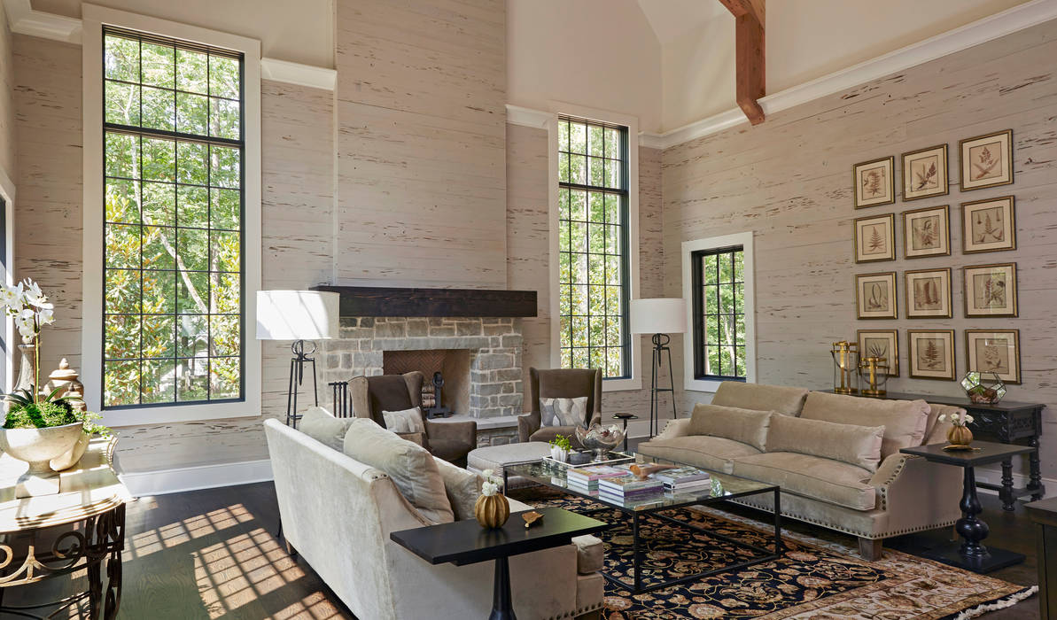 French Normandy Indian Springs Home, Christopher Architecture & Interiors Christopher Architecture & Interiors Living room