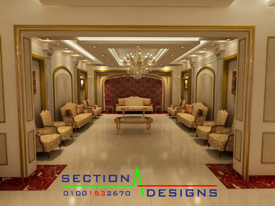 التجمع الخامس . المستسمرين . , section designs section designs 모던스타일 주택