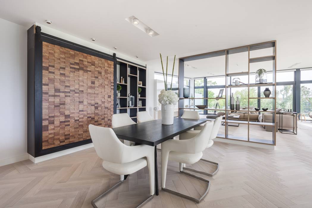 Wick Lane, Christchurch By Jigsaw Interior Design Jigsaw Interior Architecture & Design Modern dining room Wood Wood effect open-plan,open space kitchen,kitchen,dining,dorset,jigsaw design