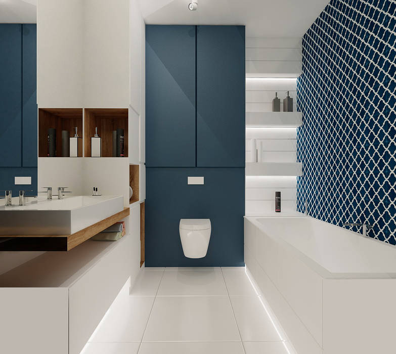 Projekt mieszkania 76m2 w Będzinie - Namiarkowa , Ale design Grzegorz Grzywacz Ale design Grzegorz Grzywacz Modern bathroom