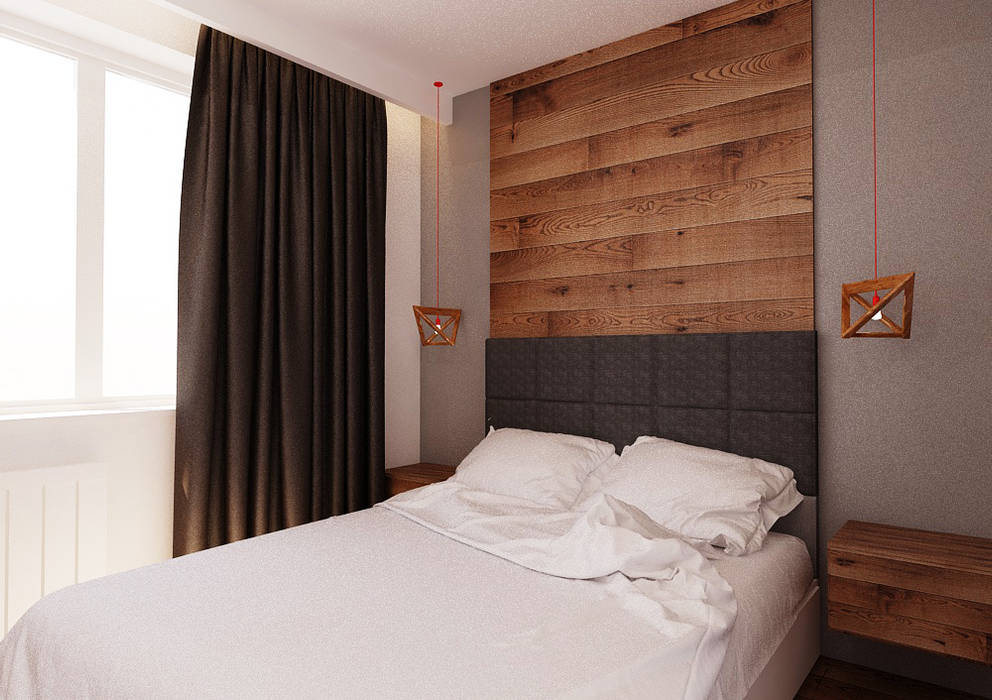 Projekt mieszkania 55m2 w Poznaniu, Ale design Grzegorz Grzywacz Ale design Grzegorz Grzywacz Scandinavian style bedroom