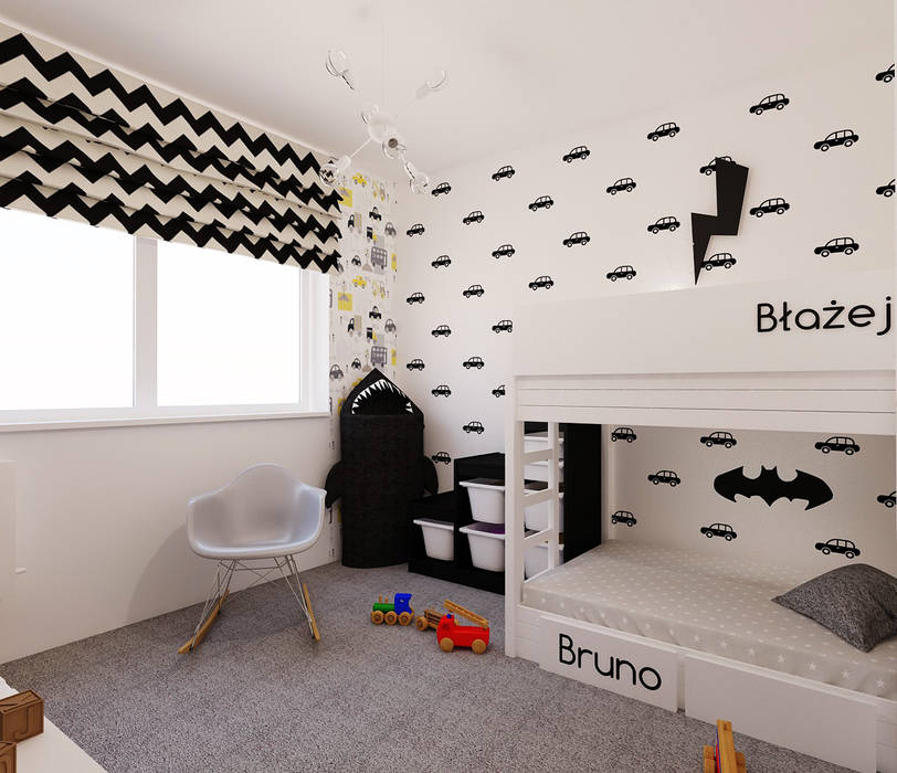 Projekt mieszkania 63m2 w Dąbrowie Górniczej, Ale design Grzegorz Grzywacz Ale design Grzegorz Grzywacz Scandinavian style nursery/kids room