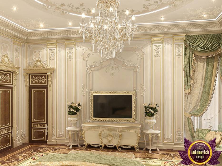 Sumptuous bedroom design of Katrina Antonovich, Luxury Antonovich Design Luxury Antonovich Design غرفة نوم