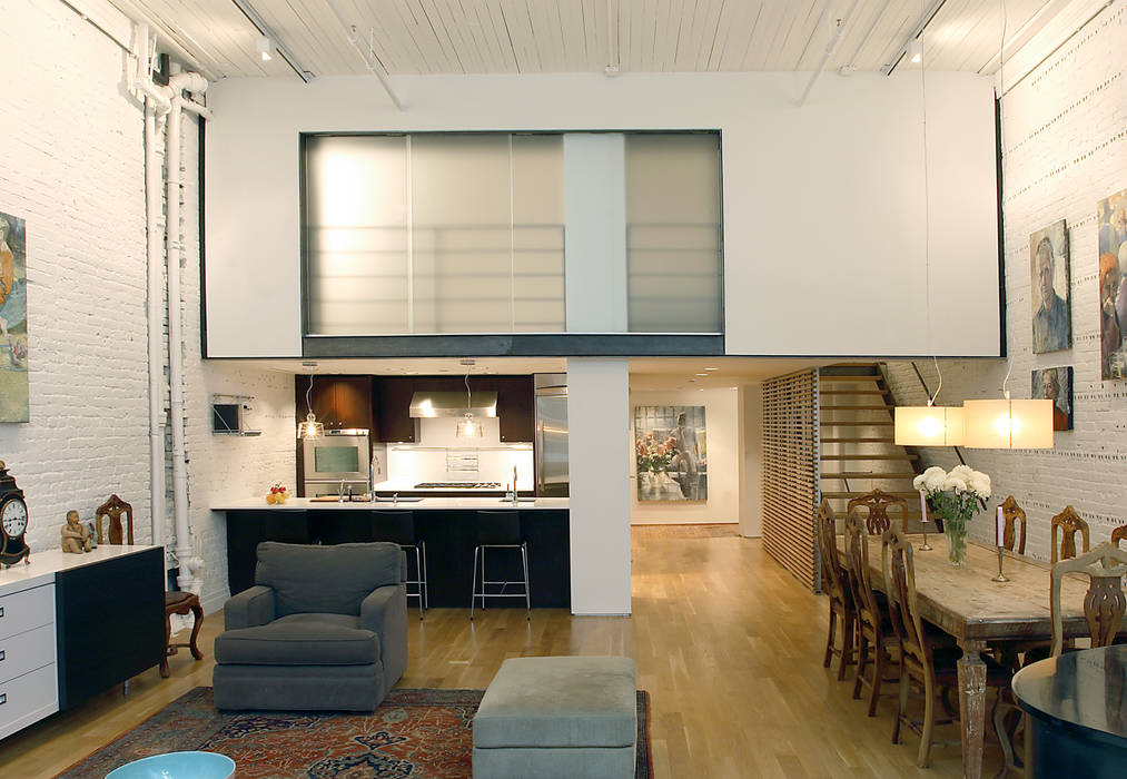 Peabody Loft and Studio, SA-DA Architecture SA-DA Architecture Modern Living Room