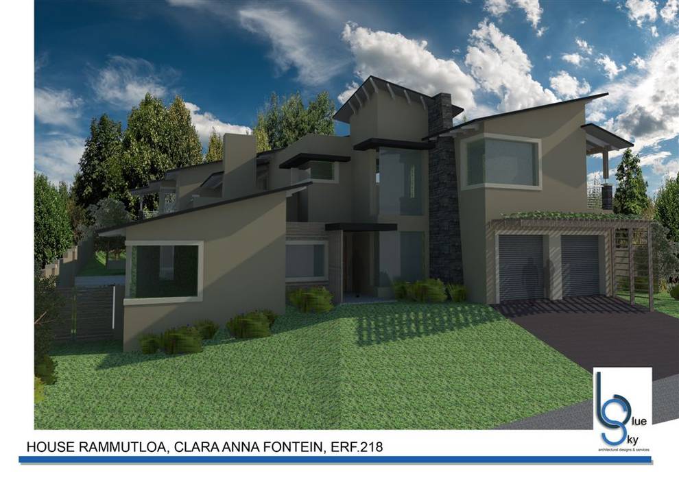 HOUSE RAMMUTLOA - Clara Anna Fontein Estate, New house 520sqm , BLUE SKY Architecture BLUE SKY Architecture