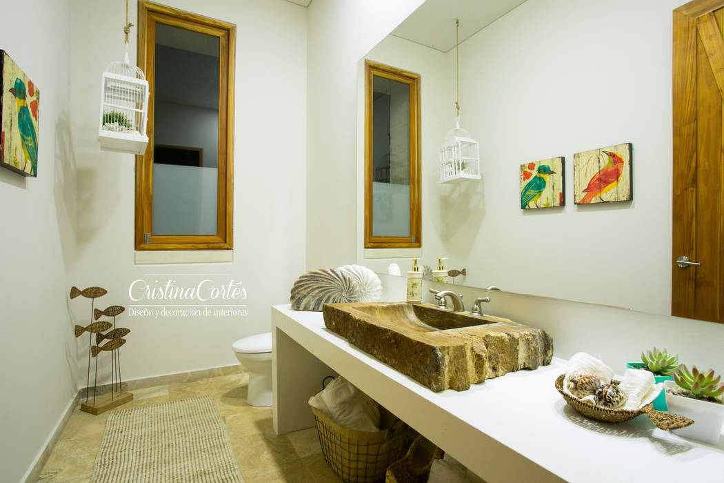 Finca Bolombolo, Cristina Cortés Diseño y Decoración Cristina Cortés Diseño y Decoración ห้องน้ำ ของตกแต่ง