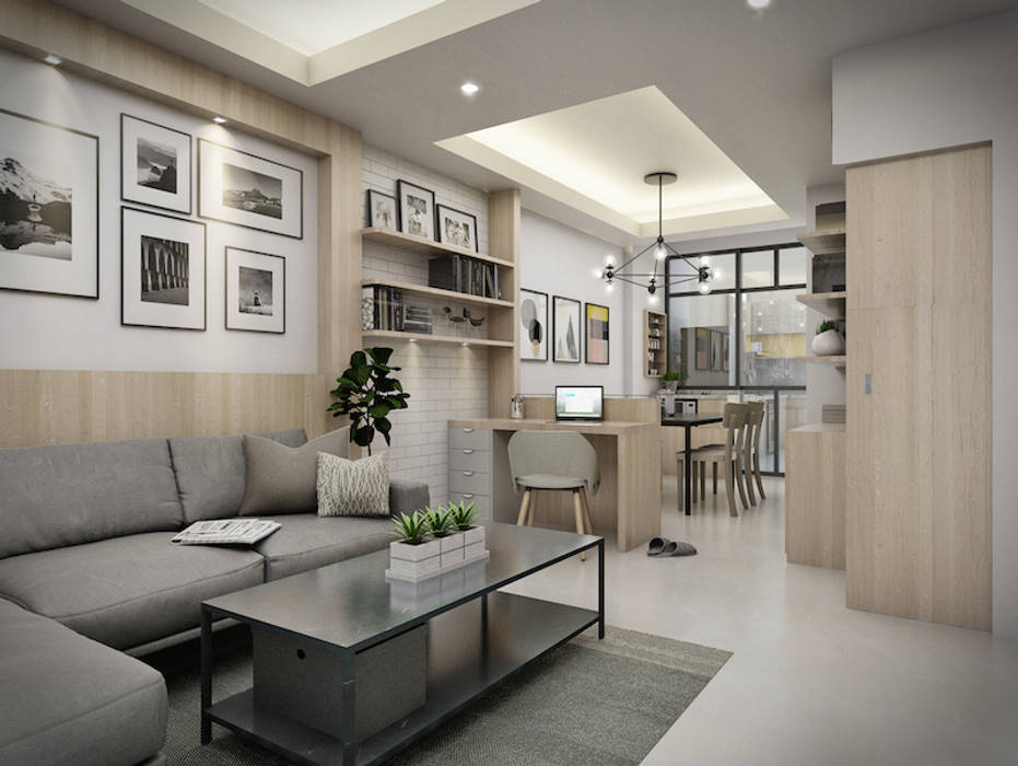 Town home renovation, The guidelines design studio The guidelines design studio ห้องนั่งเล่น ไม้ Wood effect