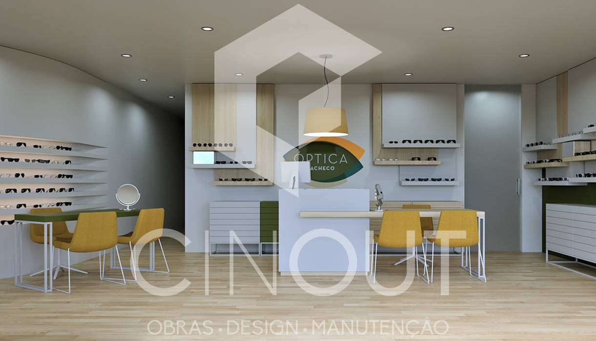 Projecto Óptica, CINOUT - Obras, Design e Manutenção Lda. CINOUT - Obras, Design e Manutenção Lda. 상업공간 상업 공간