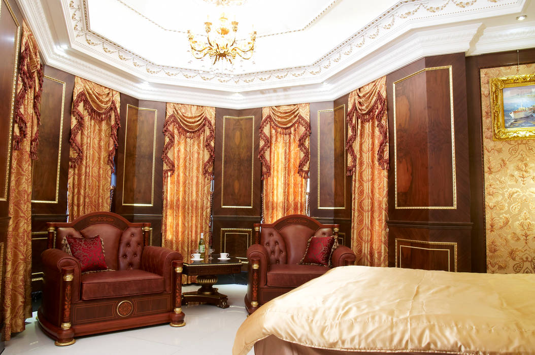 歐式古典建築及室內設計家具配置, 傑德空間設計有限公司 傑德空間設計有限公司 Mediterranean style bedroom Chipboard