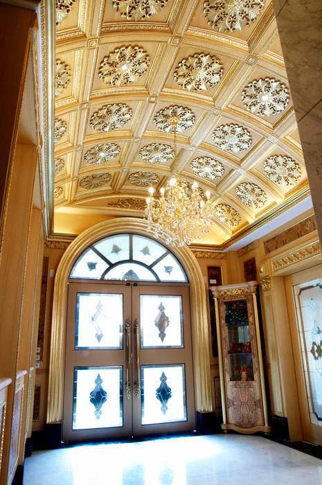 歐式古典建築及室內設計家具配置, 傑德空間設計有限公司 傑德空間設計有限公司 地中海走廊，走廊和楼梯 刨花板