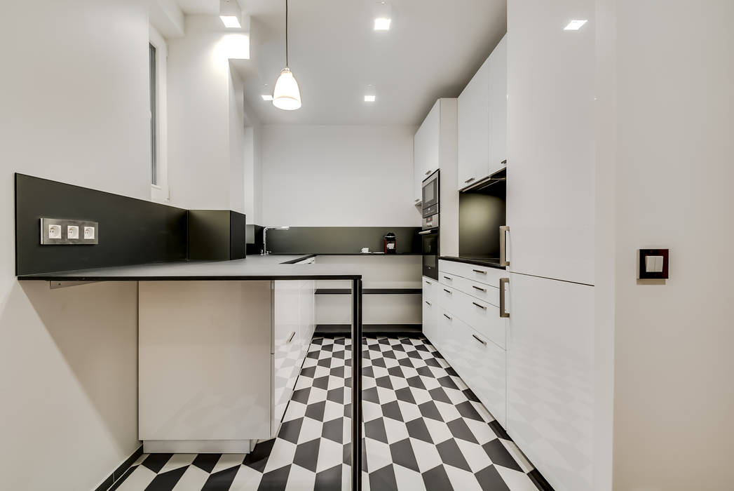 Un Appartement locatif saisonnier au coeur de Paris, ATELIER FB ATELIER FB Modern Kitchen