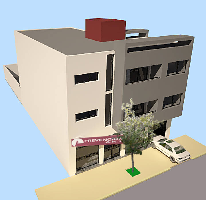 Edificio de oficina y vivienda estudios y oficinas modernos de lineasur