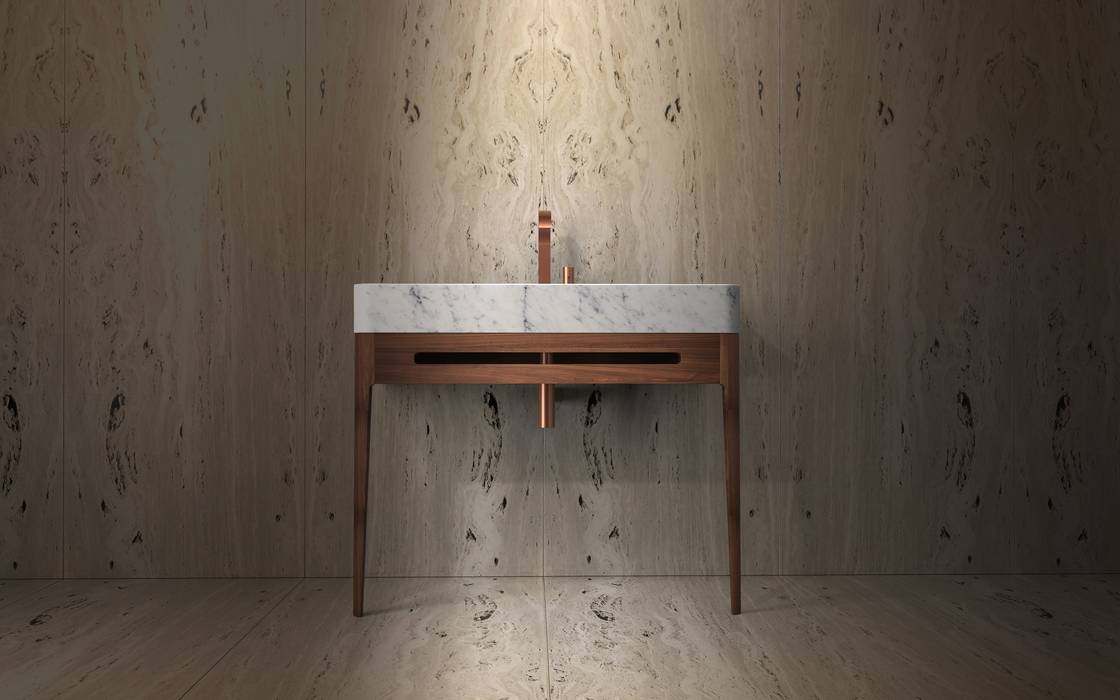 FIJI 1000, TCC Whitestone TCC Whitestone Casas de banho modernas Mármore washbasin,free standing,marble,carved,Pia