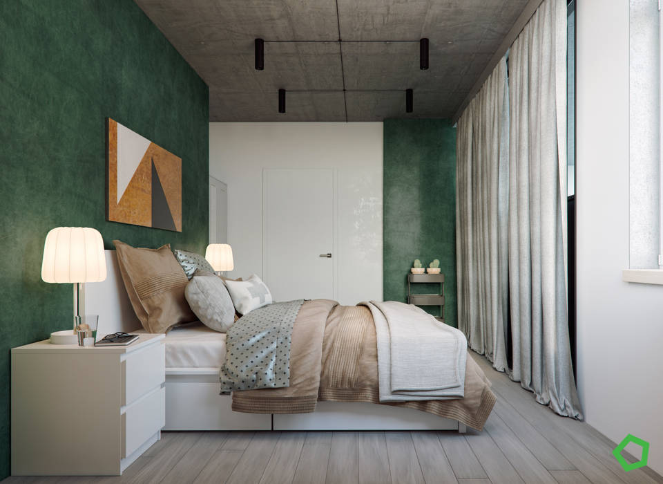 Bedroom Polygon arch&des Minimalist bedroom Bedroom,loft,interior,design